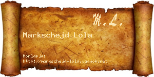 Markschejd Lola névjegykártya